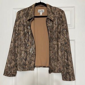 Vintage snakeskin print “fishscale sequins” jacket. All synthetic!